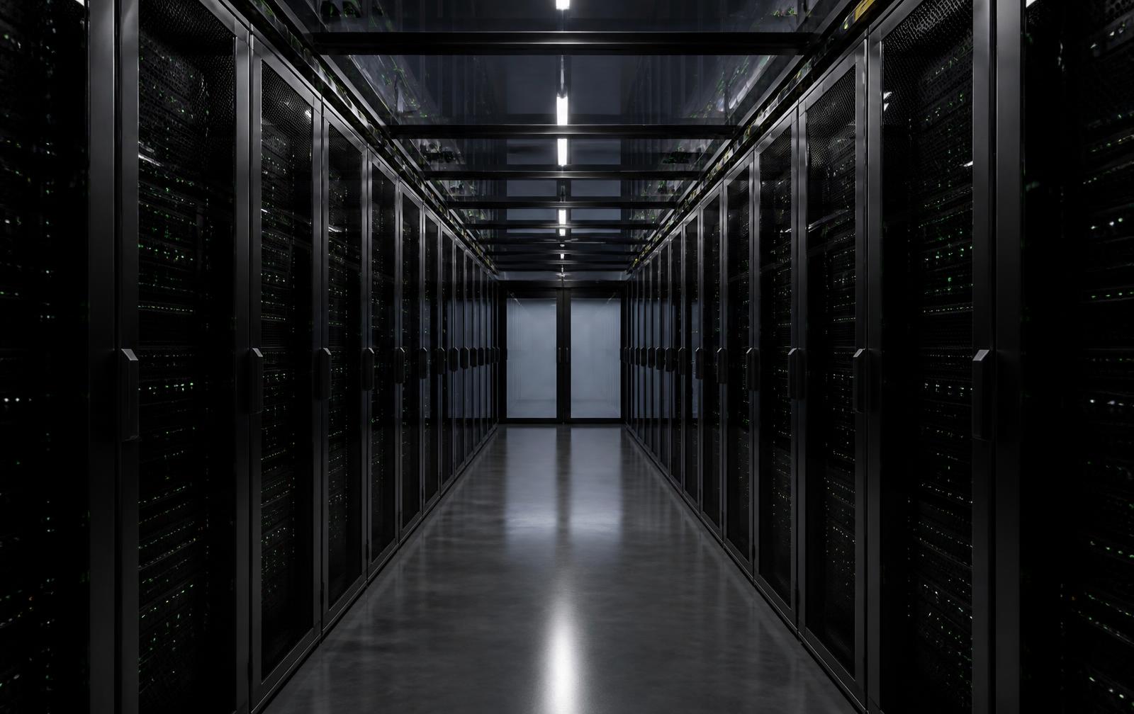 Data centre server halls with cooling infrastructure